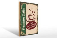 Holzschild Retro 30X40 Cm Kaffee Premium Coffee Geschenk Deko Schild Wooden Sign