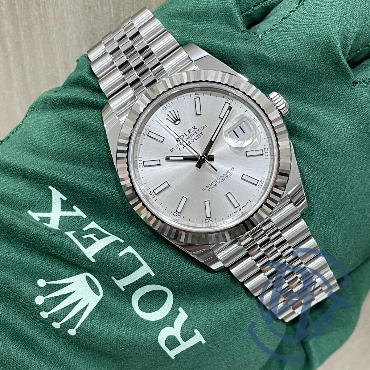 Rolex Datejust 41 White Gold and Steel Silver Index Fluted Bezel (Ref#126334)