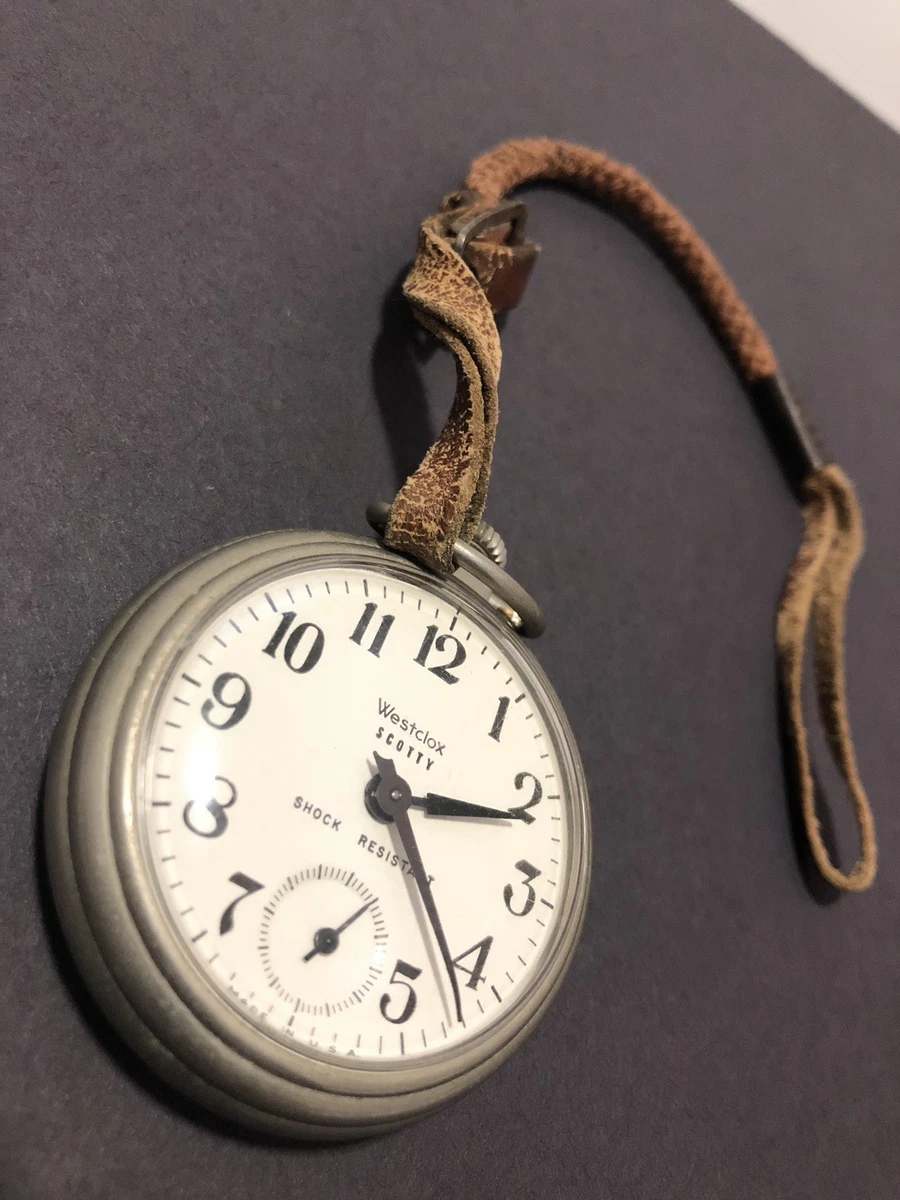 Westclox Scotty Shock Resistant Vintage Mechanical Wind Up Pocket Watch