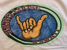 Vintage Hawaii HANG LOOSE T Shirt 90s 1999 White XL 46-48 Short Tee DEADSTOCK