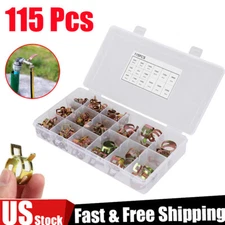 115Pcs 6-22mm Fuel Line Hose Spring Clamps Clips Assortment Kit for Motorcycle