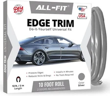 ALL-FIT Car Door Edge Protector Guard from Scratches & Dings U-Shaped (SILVER)
