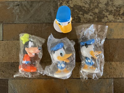 2003 DISNEY Donald Duck & Goofy Kellogg's Bobble Head Figurines - Lot of 4