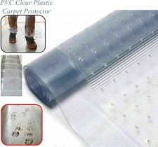 PVC Clear Plastic Carpet Protector Heavy Duty Mud Hallway Stairs 2'2 x 4ft