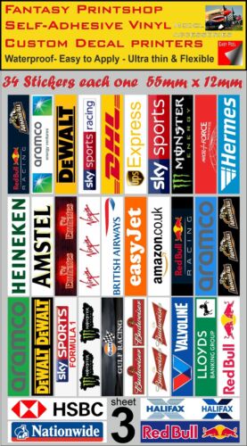 SCALEXTRIC SLOTCAR Building Barrier Trackside Stickers Decals x 34 - sheet 5a - Picture 4 of 9
