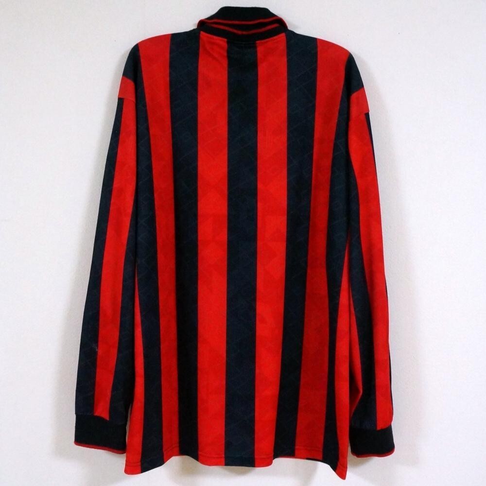 93/94 LOTTO ACミラン ホーム 長袖ユニフォーム HLS XXL AC Milan 1993 94 2XL Home Lotto Maglia Shirt Jersey Calcio