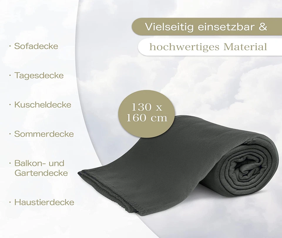 Fleecedecke Polar Fleecedecke Wohndecke Kinderdecke 130 x 160 cm in 17 Farben - Bild 3 von 4