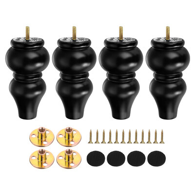 8-Pack Adjustable Furniture Legs – 2.36″ Metal Risers, Aluminum Alloy, Black – Leveling Feet For Table, Sofa, Desk, Cabinet