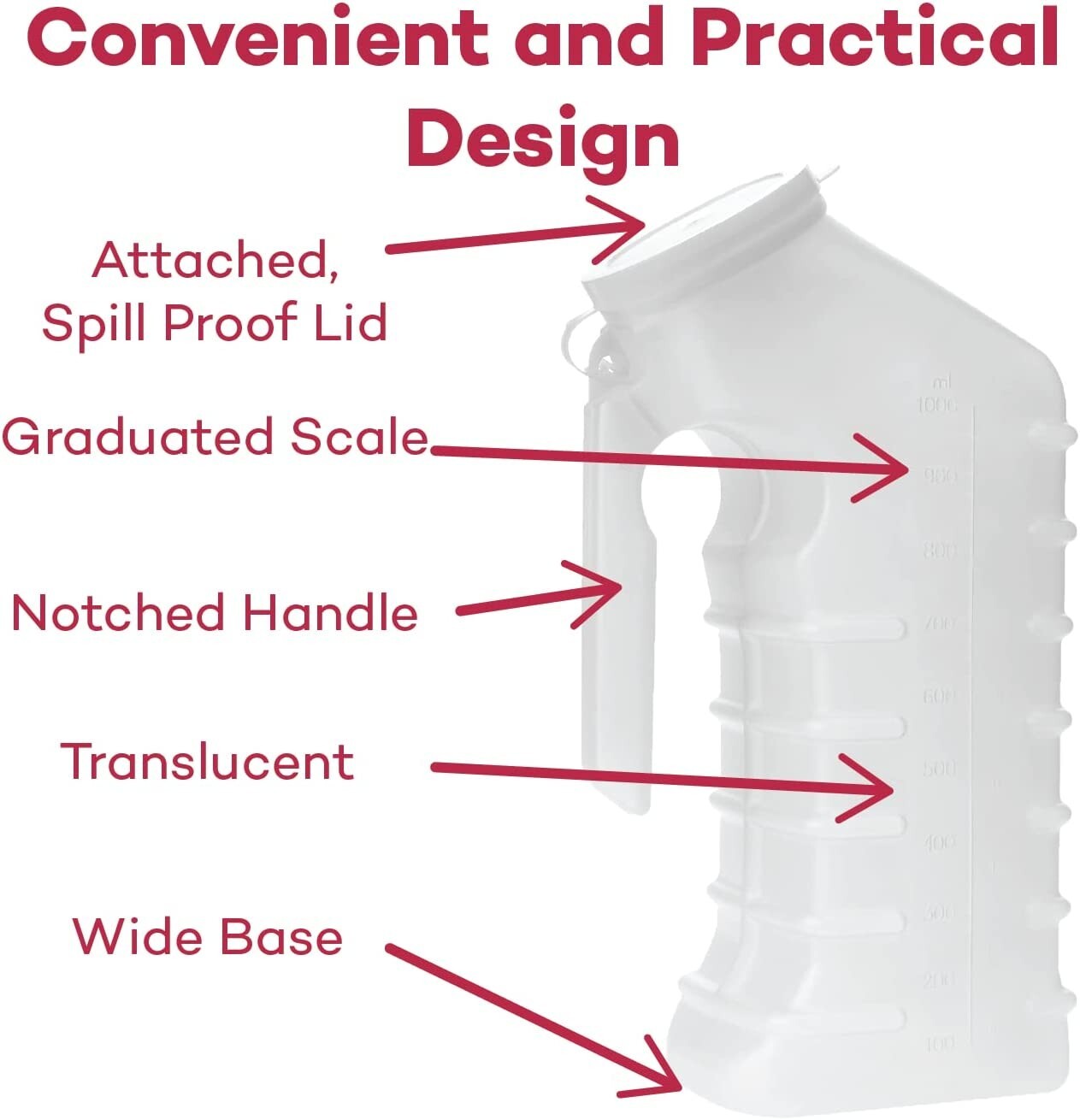 Dealmed Male Urinal with Attached Cover Portable Urinals for Men 2