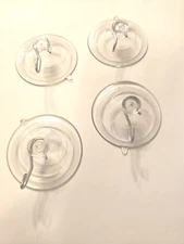 Suction Cups With Hooks Clear Suction Cups with Metal Hooks 2.5 Inch- 4 Pack
