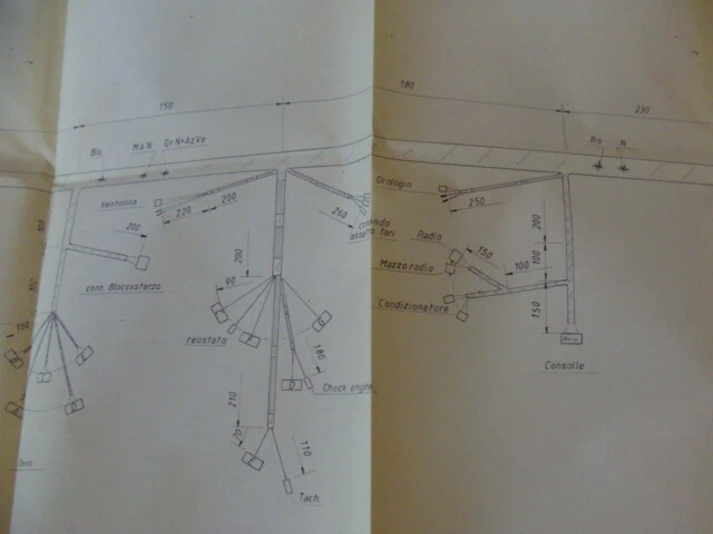 Disegno Maserati Biturbo cablaggio plancia - Immagine 4 di 4