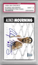 PSA 9 MINT 1998 SCOREBOARD INK-CREDIBLE ALONZO MOURNNG AUTO - HOF HORNETS HEAT