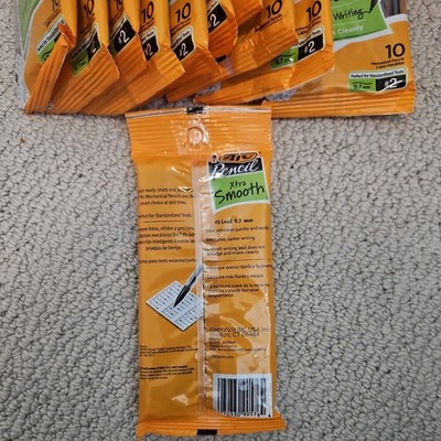 BOX of 12 - 10 PACK BIC XTRA-SMOOTH MECHANICAL PENCILS W/ERASERS (0.7 MM #2)