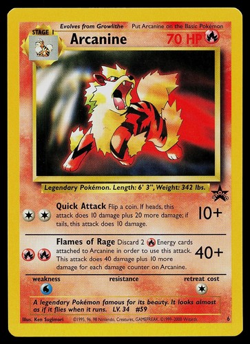 Arcanine #6 Black Star Promo WOTC