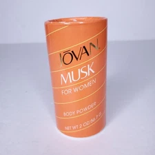 Vintage Jovan Musk for Women Talc Body Powder 2 oz New Old Stock Unused 