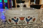 VINTAGE 1975 CORNING WARE COUNTRY FESTIVAL BIRDS 2 QT CASSEROLE DISH LID A-2-B