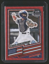 2026 Panini Stars & Stripes Prizm USA Baseball #64 Caden Borcherding Ruby Wave