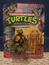 TMNT LEONARDO 1988 Playmates Teenage Mutant Ninja Turtle Figure MOC AFA Soft