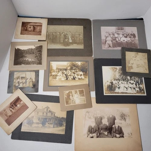Antique/Vintage Photos School Church Families Lot of 12 Photographs