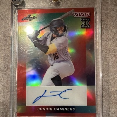 Leaf 2023 Vivid Junior Caminero BA-JC1 Rookie Auto Tampa Bay Rays 4/8