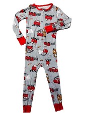 Disney Pixar Cars Pajamas 3T Lightning McQueen Zip Up One Piece Toddler Red Gray