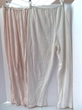 vtg lot 2 Beeline M L slip lingerie leg liner petti pant silky nylon beige white