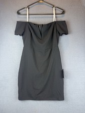 NWT LULUS Black Off-the-Shoulder Skater A-Line Mini Dress Womens Size M