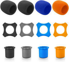 12 Pieces Shakeproof Anti-Rolling Handheld Microphone Windscreen Foam Cover  Mi