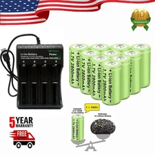 2800mAh Batteries CR123A 16340 Rechargeable Battery / Smart Charger Lot