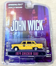 John Wick Diecast 1974 Checker Yellow Taxi Vehicle Cab Diecast Car Greenlight