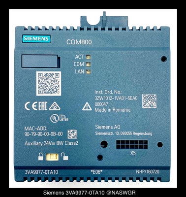 Siemens Sentron 3VA9977-0TA10 COM800 Breaker Data Server - 24vDC - Unused