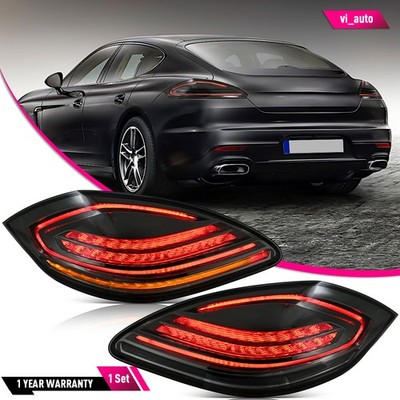 1Set Smoked LED Tail Lights For Porsche Panamera 2010-2013 Rear Lamps Animation