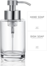 Foaming Soap Dispenser Set, 12 Oz Glass Hand Soap Dispenser with 304 Rust Proof
