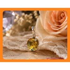 Stunning Citrine Dainty Pendant Yellow Feminine Romantic 1/4"