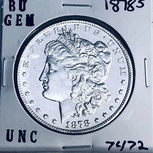 1878 S BU GEM MORGAN SILVER DOLLAR UNC MS+++ U.S. MINT RARE COIN 7472
