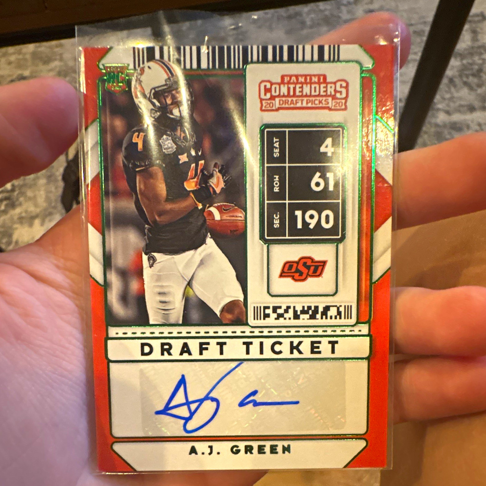 Panini 2020 Contenders A.J. Green Draft Ticket Auto #4 Oklahoma St