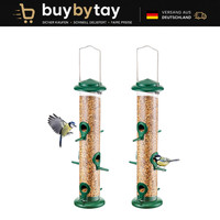 Vogelfutterspender 38Cm Metall Mit 6 AnflugpläTzen Futterhaus FüR WildvöGel GrüN