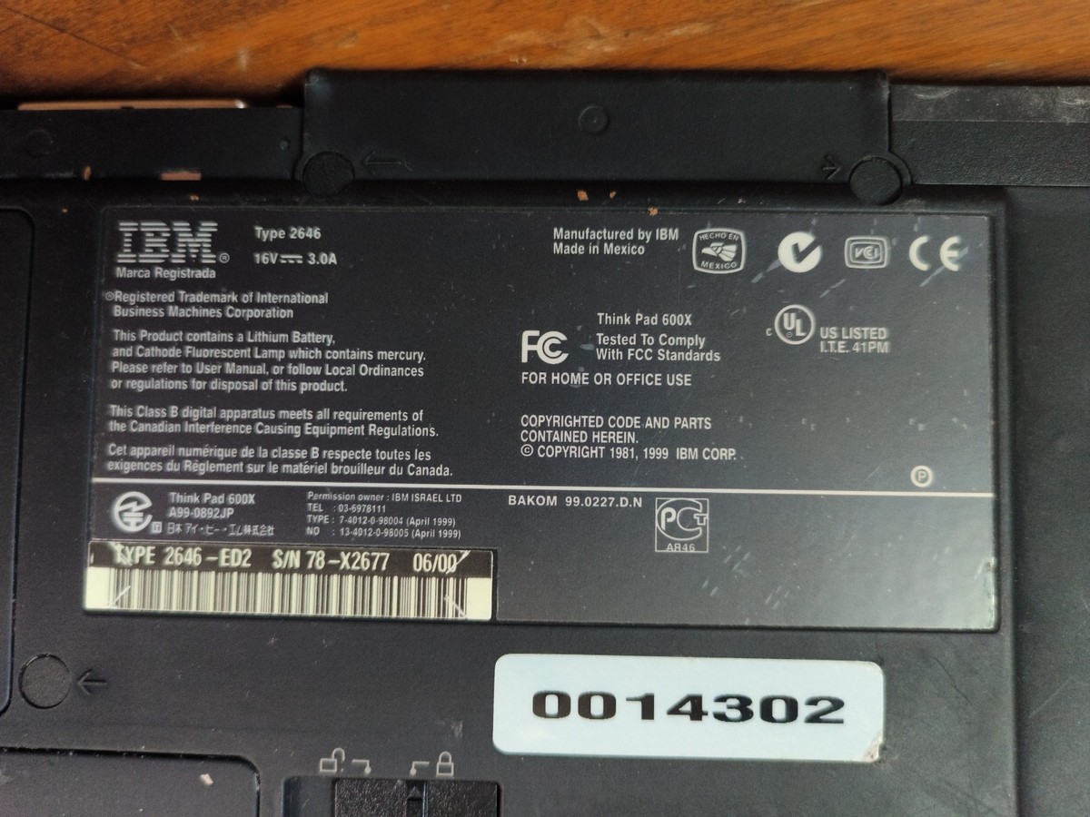 👉 IBM ThinkPad 600X Vintage Laptop Pentium III Windows XP CD