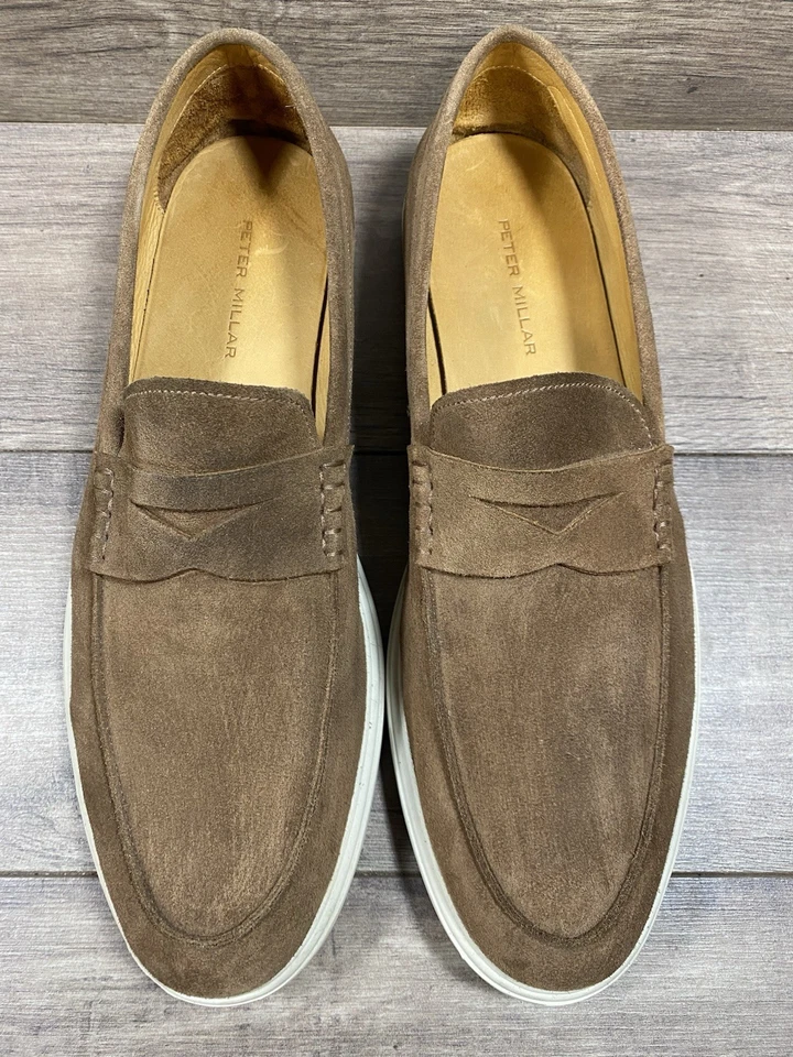 Zapatos Mocasines Peter Millar Marrón Gamuza Para Hombre Talla 12 M Foto 4 de 4
