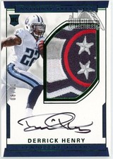 Derrick Henry 2016 National Treasures Green Rookie Patch Autograph Card 112 8/22