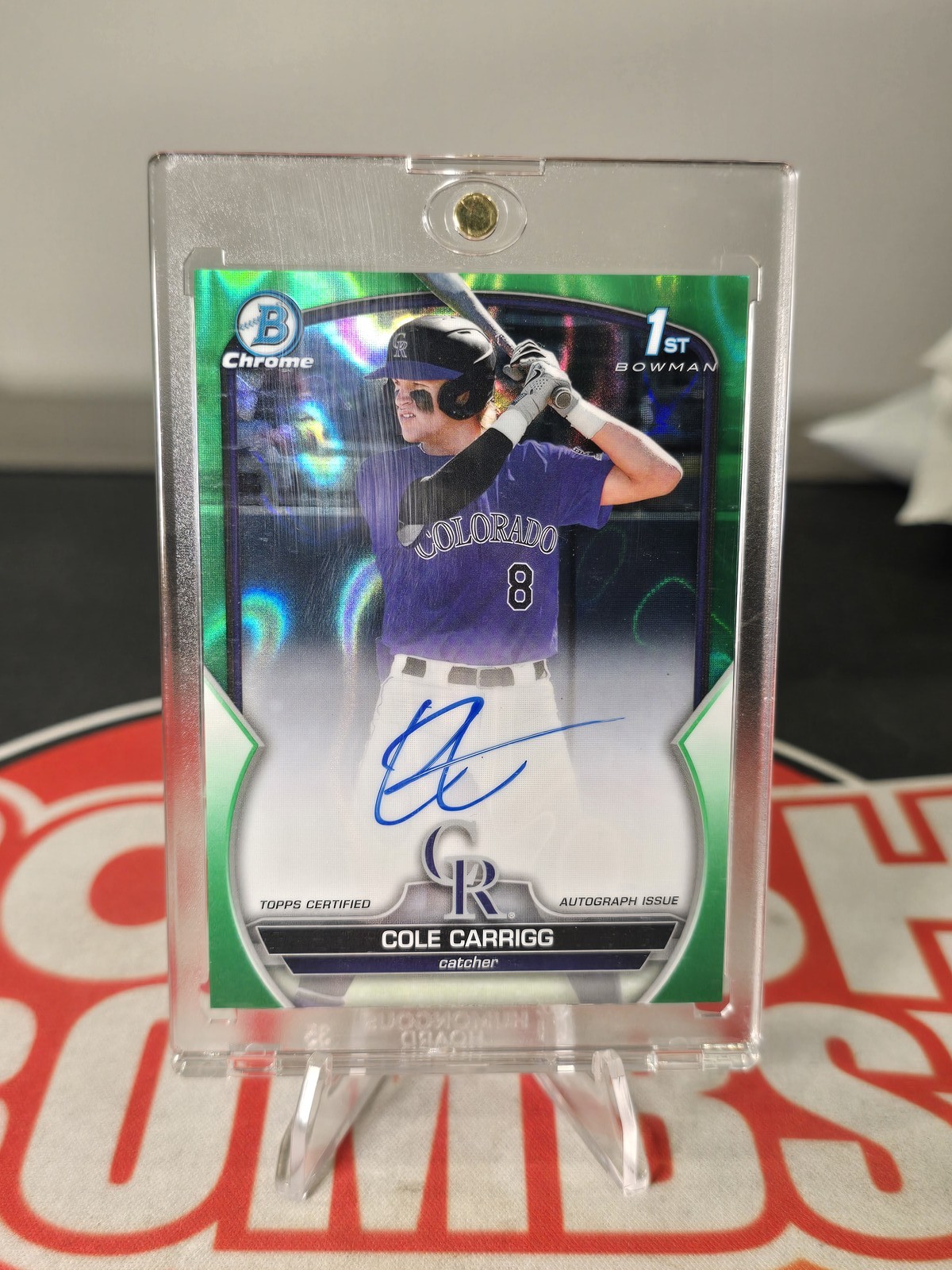 2023 Cole Carrigg Bowman Chrome Autograph /99 #Cda-cc Auto Green Lava Refractor