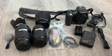 Olympus E-500 Camera W Digital 14-45mm 40-150mm Lens Battery Charger Accessories
