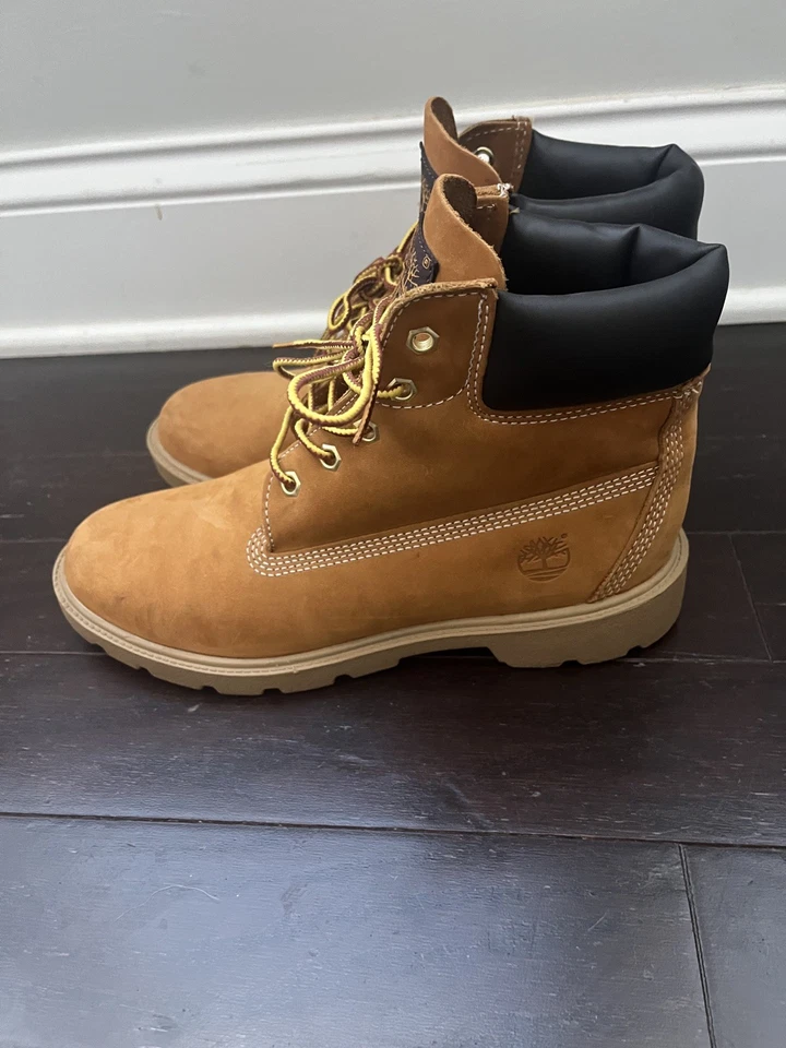 Timberland Botas Premium 6 Pulgadas Trigo Nubuck Impermeables Junior Talla 6M - Usadas Foto 2 de 4