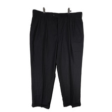 Perry Ellis Mens Dress Pants 38x30 Black NWT Business Workwear Office Pleated