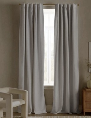 Quince Heavyweight European Linen True Blackout  Curtain White 48 X 96 MSRP 102