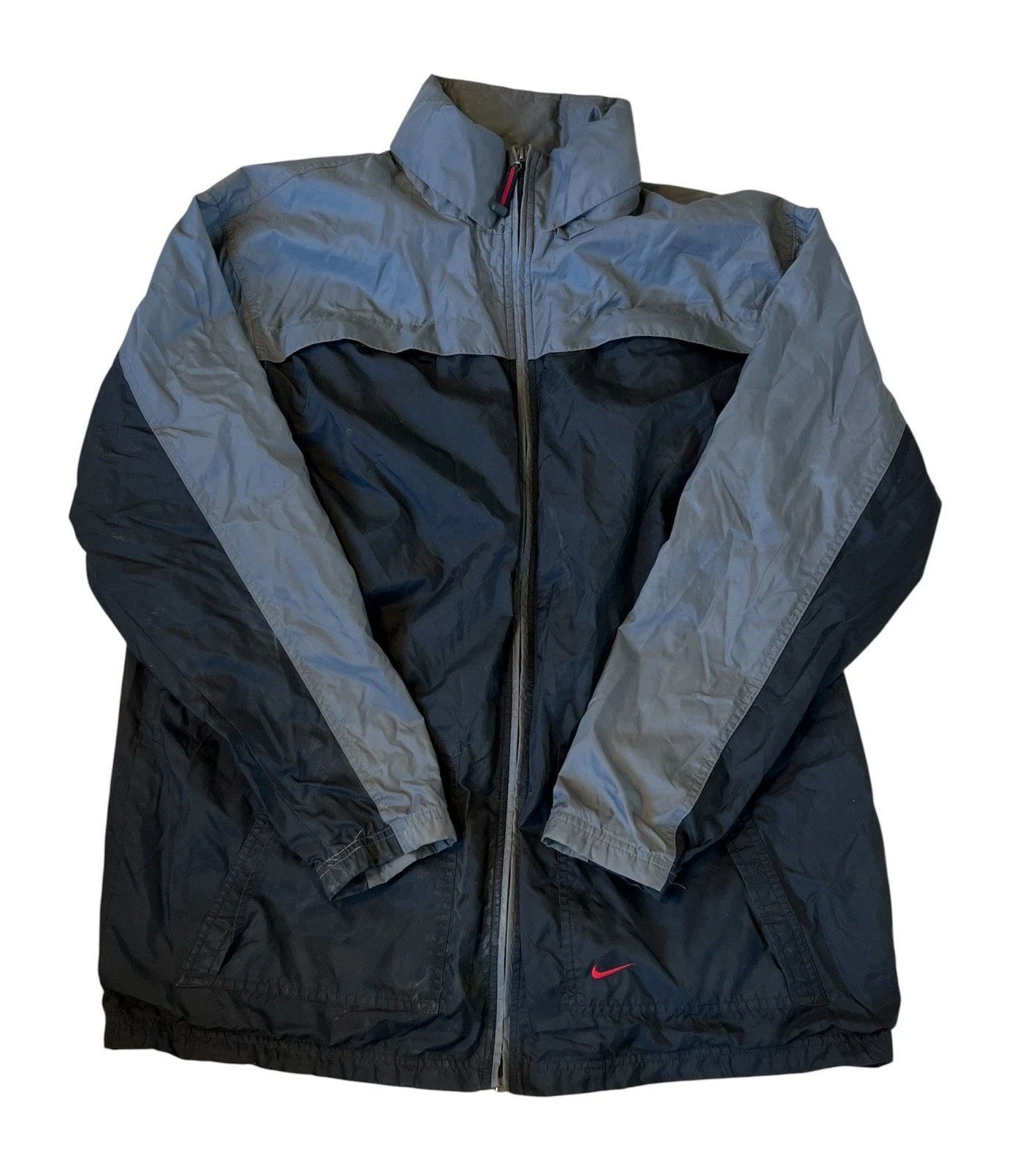 Vintage Nike Men’s XL Mini Swoosh Lined Full Zip Hooded Windbreaker Jacket