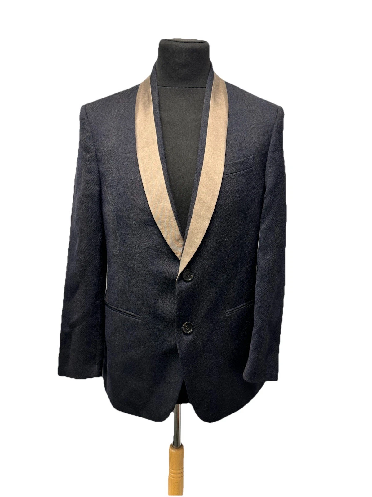 Blazer giacca elegante uomo Fendi misto lana nero e oro taglia 50