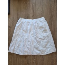 A New Day Eyelet Skirt Womens XL White Floral Embroidered