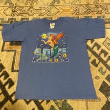 Vintage Little Mermaid Ariel Disney Store Blue T Shirt Tagged Medium Fits Small