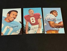 1970 Topps Super F.B. Proofs-(3)-Barney, Wilson, & Post- sq. edged, blank backed